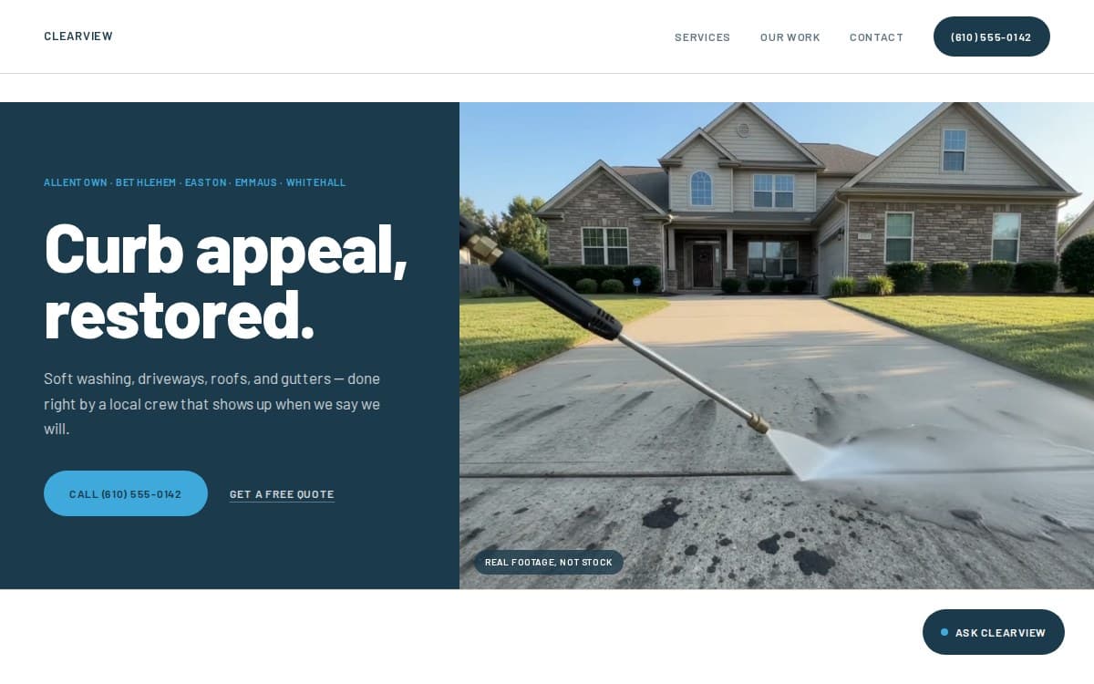 ClearView Pressure Washing — Pro · $750